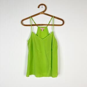 Lilly Pulitzer lime green tank top 100% silk Size XS